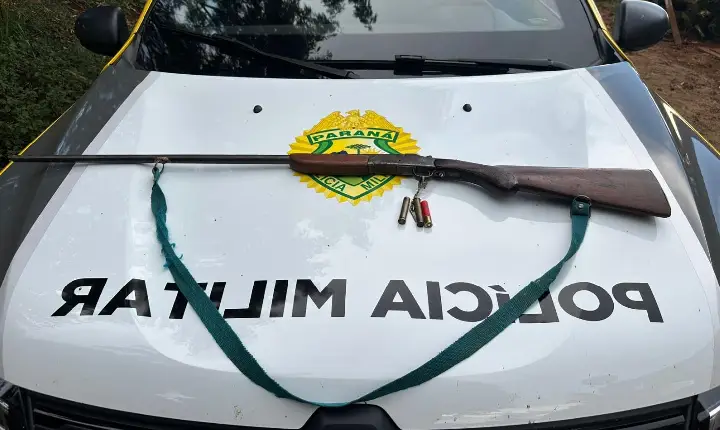 Homem é preso por posse irregular de arma em Faxinal após denúncias de ameaça familiar