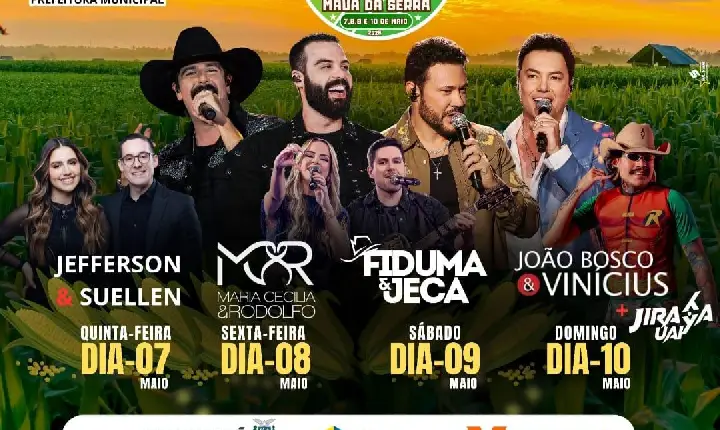 Mauá da Serra prepara 28ª Festa do Milho com shows nacionais e atrações gratuitas