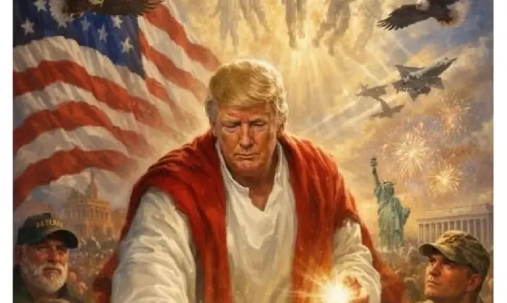 Trump apaga post de IA que o mostra como Jesus e enfrenta revolta de cristãos