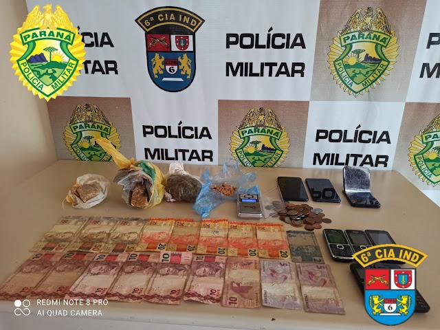 PM apreende drogas e prende três em Faxinal