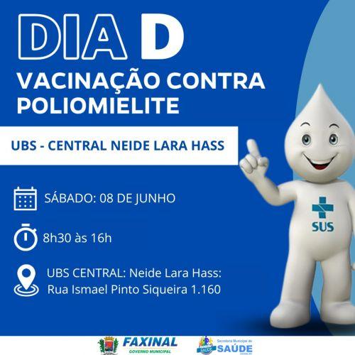 Faxinal: Dia D de Vacinação contra a Poliomielite para crianças menores de 5 Anos