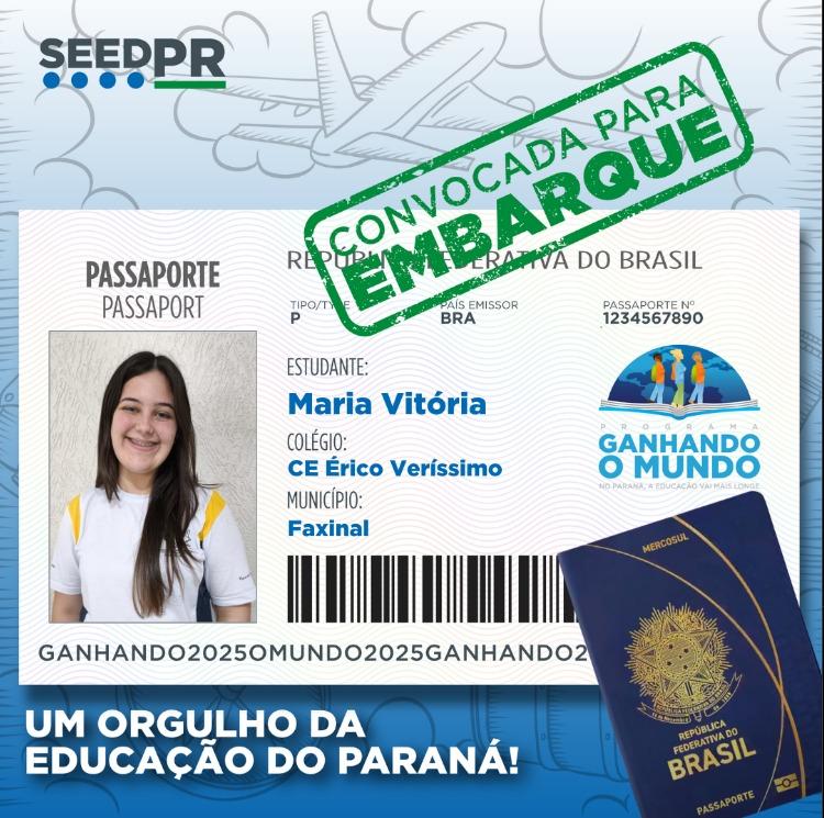 Estudante de Faxinal conquista vaga em programa de intercâmbio internacional