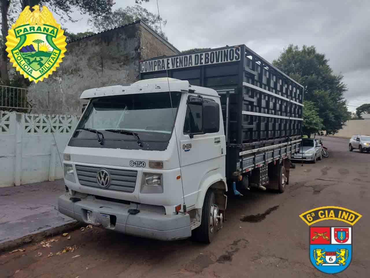 Caminhão com alerta de furto é recuperado na PR-466 em Jardim Alegre