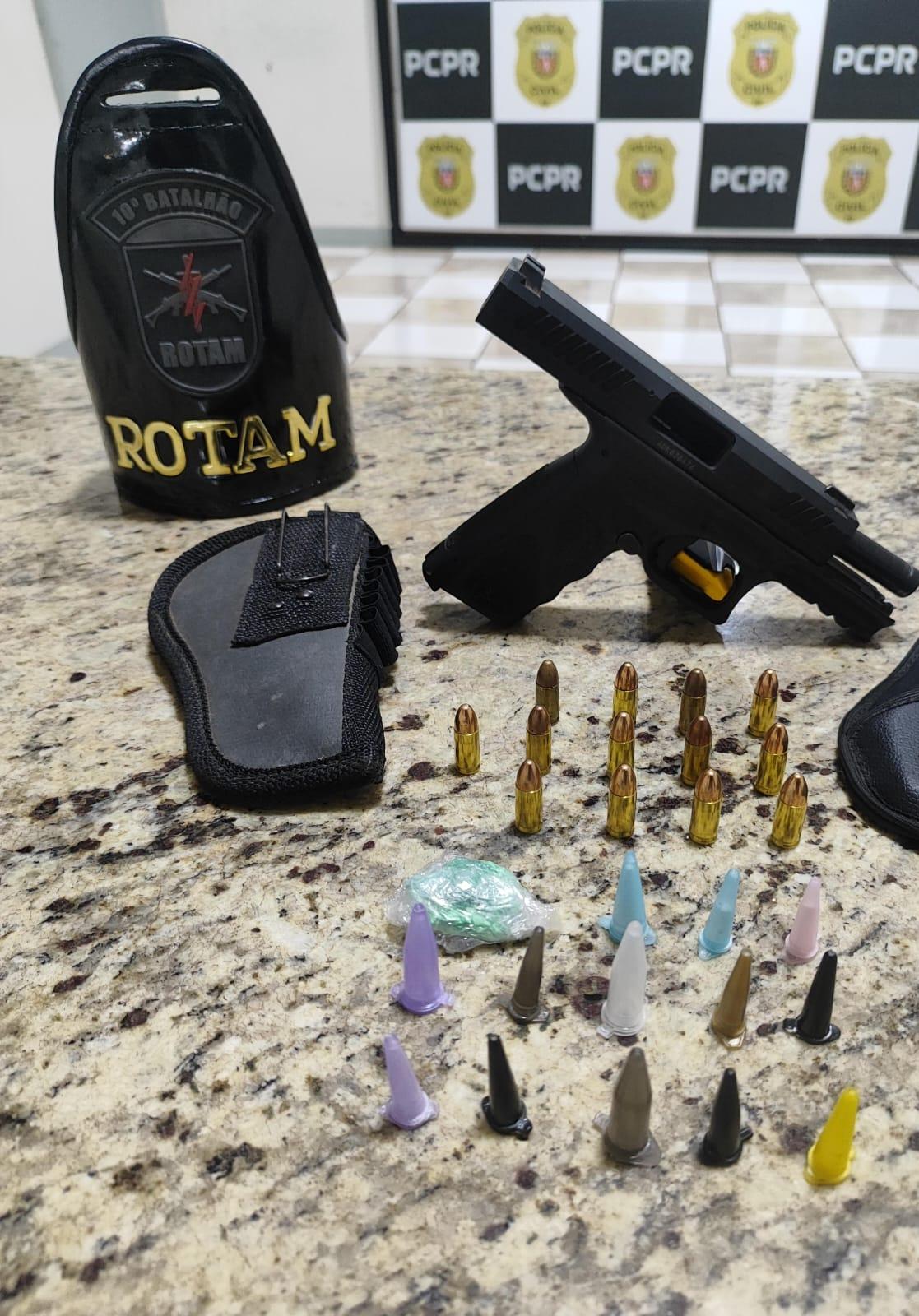 Polícia Militar apreende arma e drogas durante operação em Apucarana