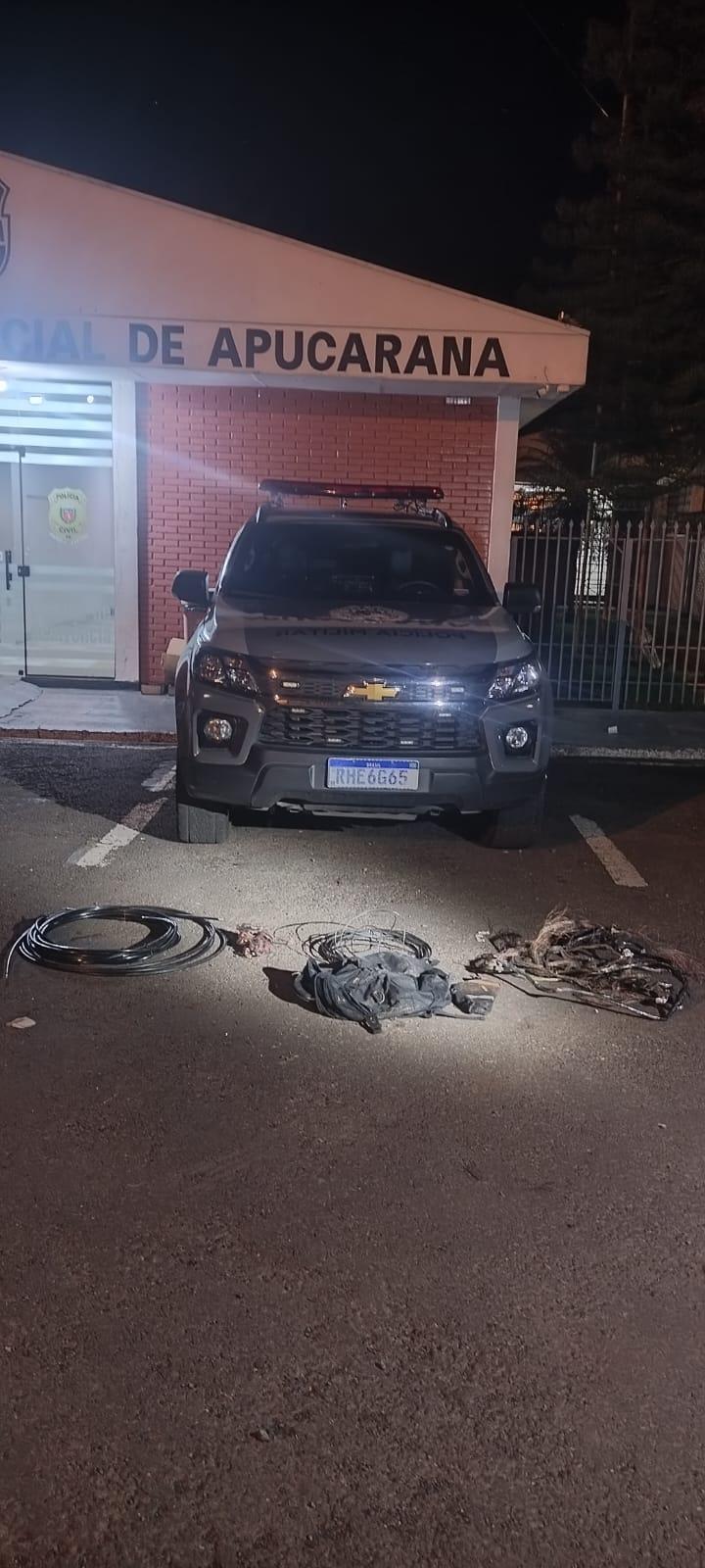 Polícia Militar prende suspeito de furto de fios de cobre em Apucarana