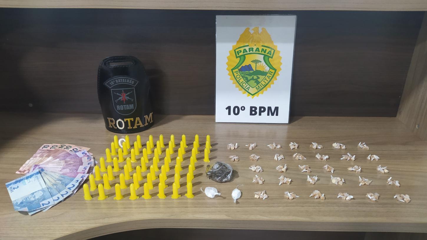 ROTAM do 10º BPM apreende grande quantidade de drogas e prende suspeito em Apucarana