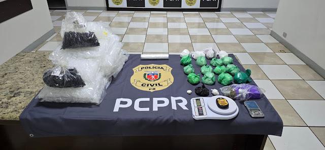 Polícia Civil apreende quase 1,5 kg de drogas em 