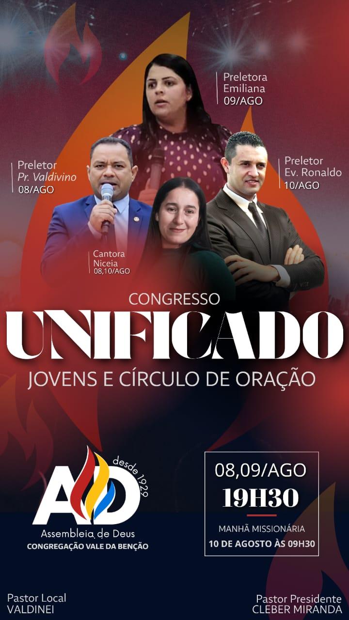 Congresso Unificado movimenta final de semana na Assembleia de Deus Vale da Benção em Faxinal