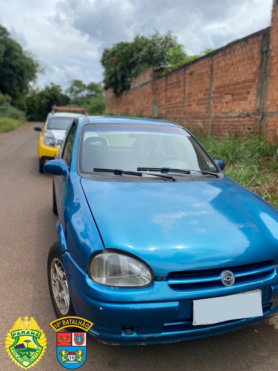 Polícia Militar recupera carro furtado em Apucarana após dica anônima no WhatsApp