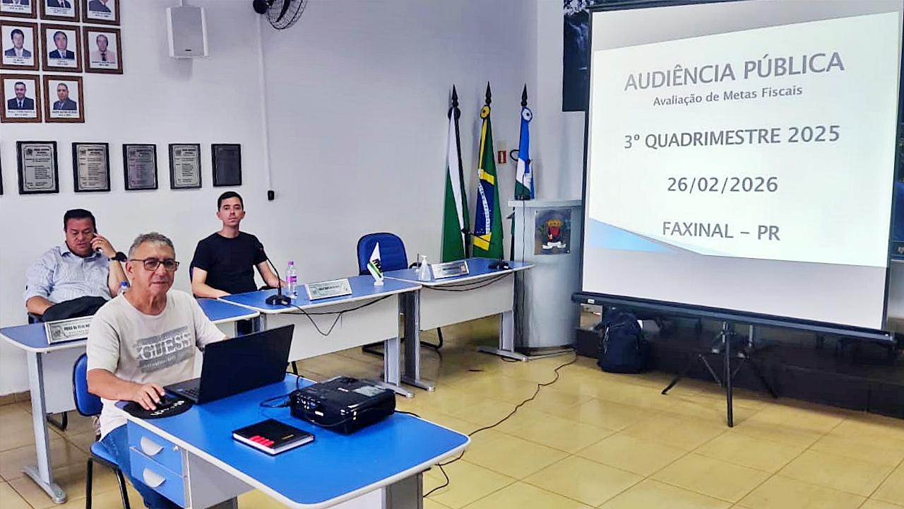Faxinal cumpre metas fiscais do 3º quadrimestre de 2025 em audiência pública