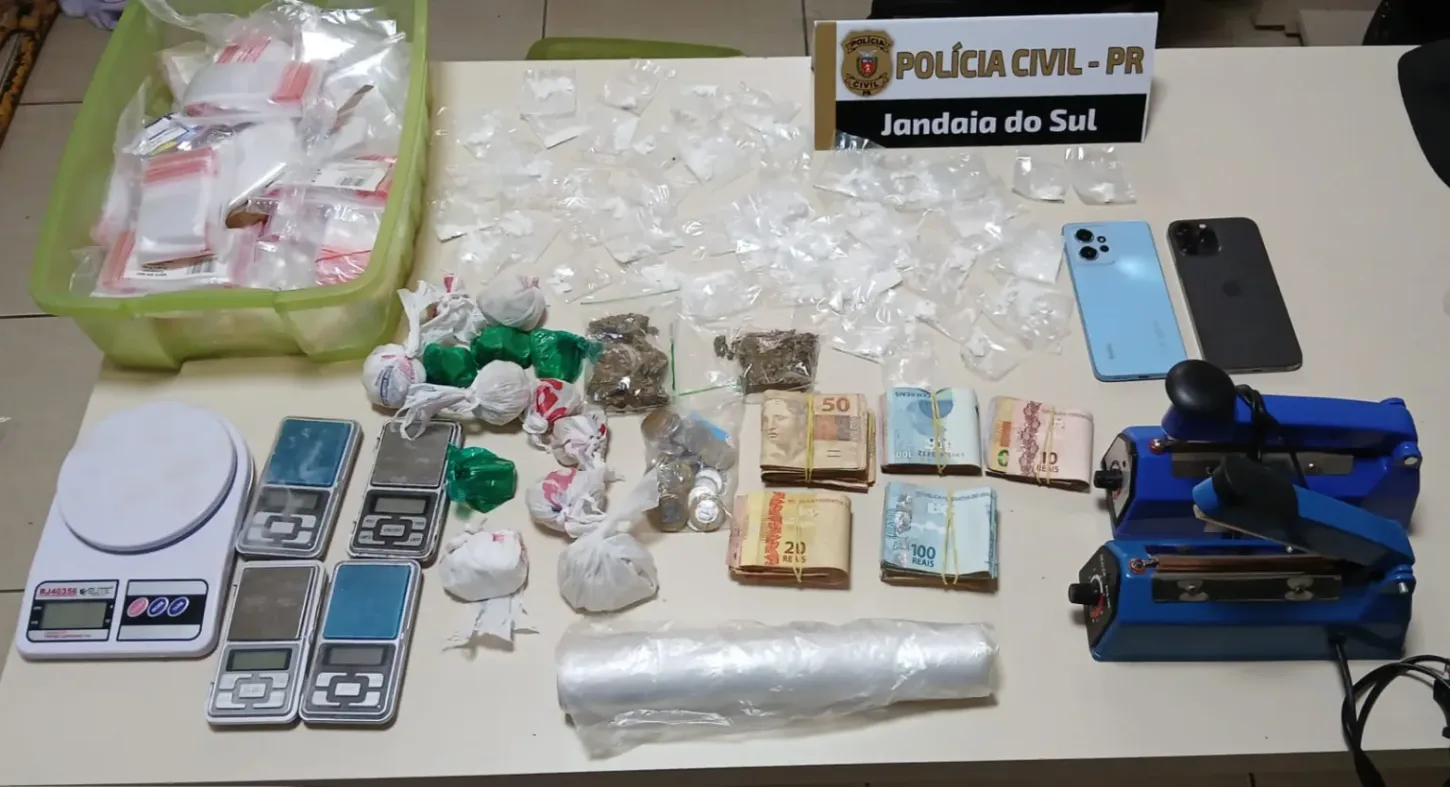 Polícia Civil prende três traficantes em Jandaia do Sul com droga e dinheiro em veículo blindado