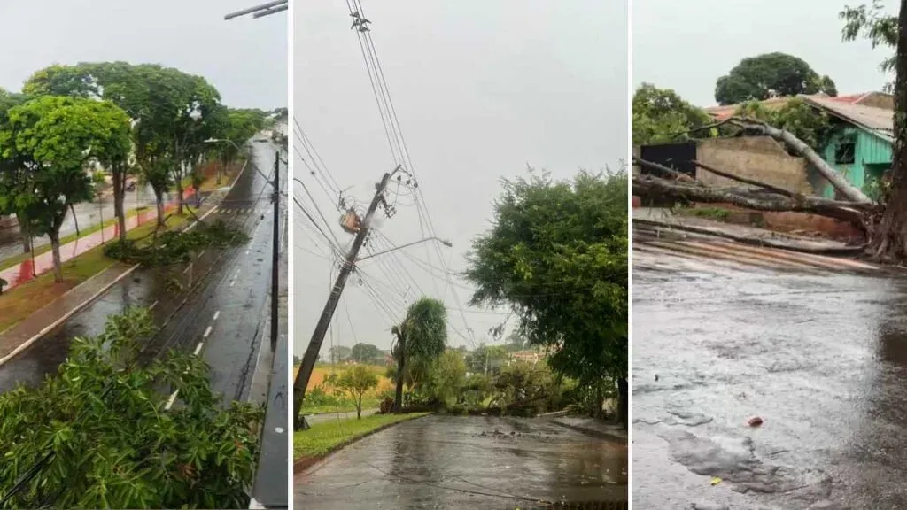 Chuva forte e ventania causam destroços em Ivaiporã