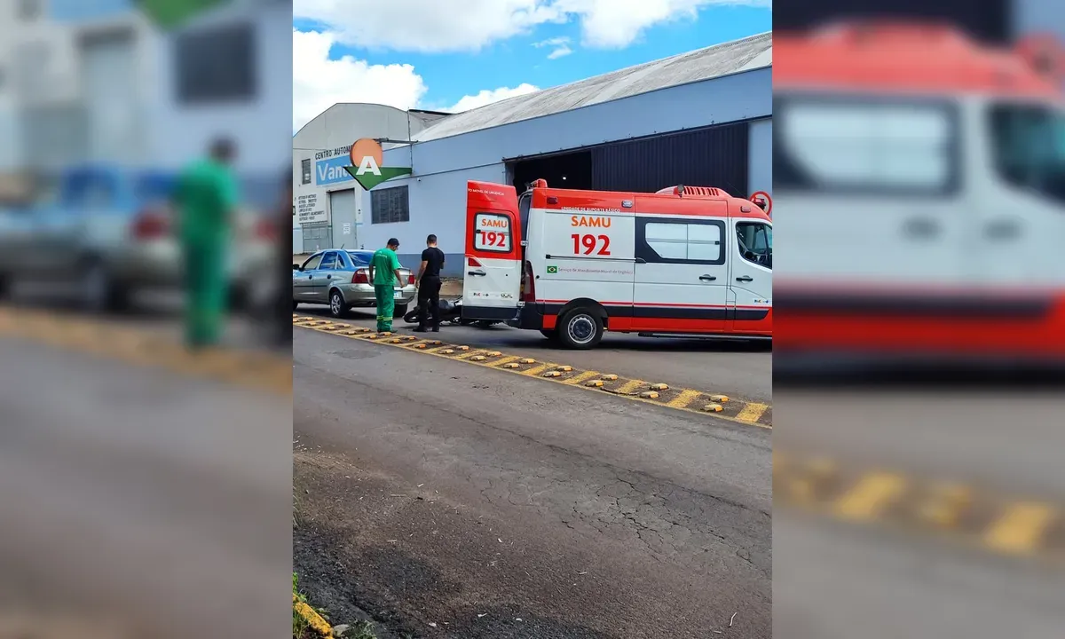 Colisão entre motos e carro fere mulher em Apucarana
