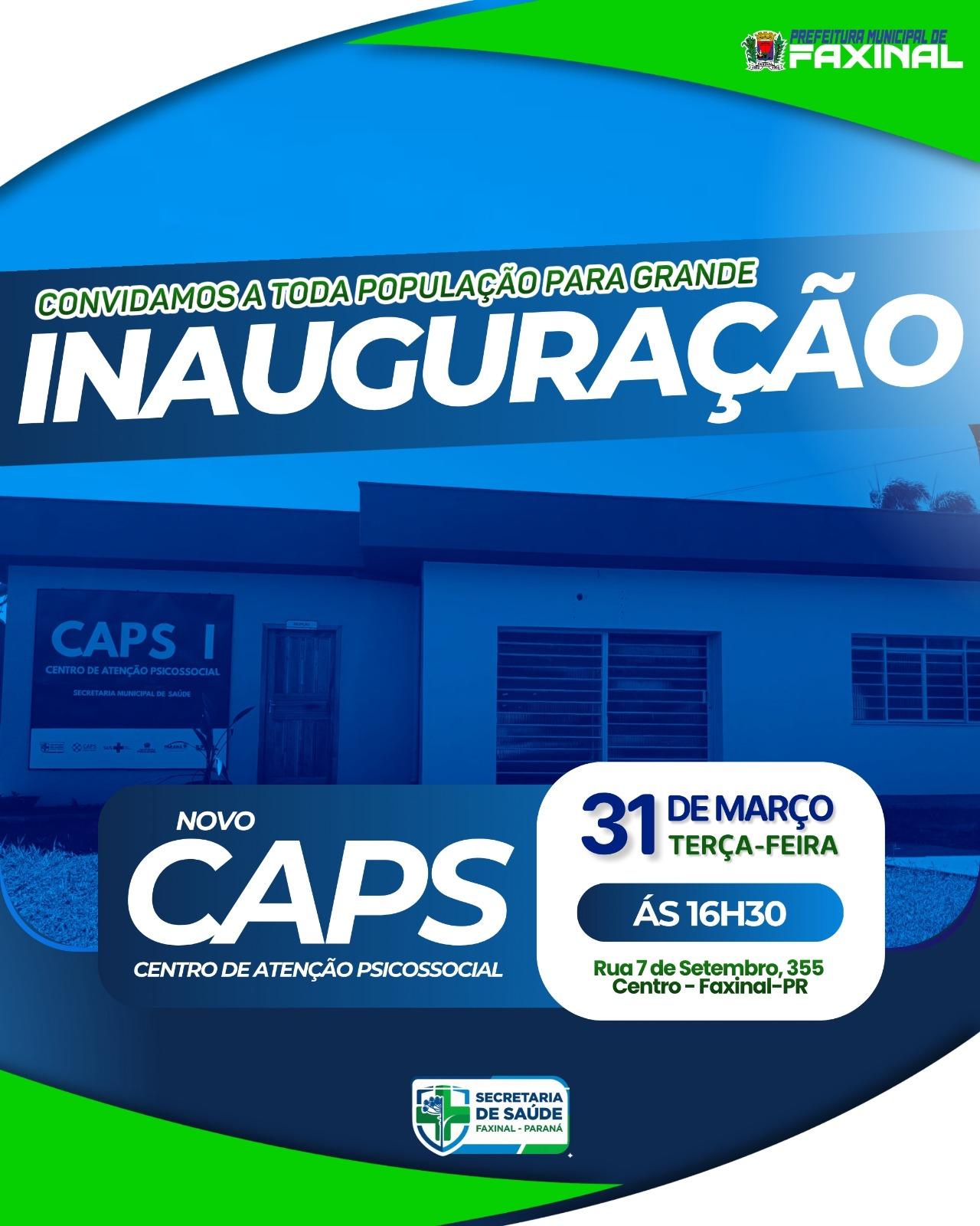 Faxinal inaugura primeiro CAPS para fortalecer atendimento em saúde mental