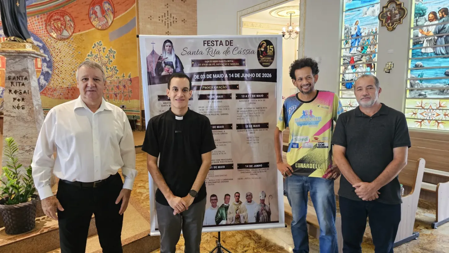 Santuário Santa Rita de Cássia anuncia programação da Festa 2026 com celebrações especiais pelos 15 anos
