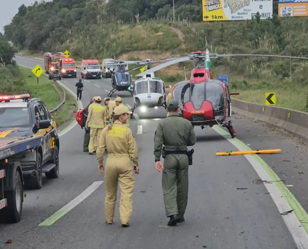 Acidente grave na BR-277 deixa vítima fatal e mobiliza resgate aéreo