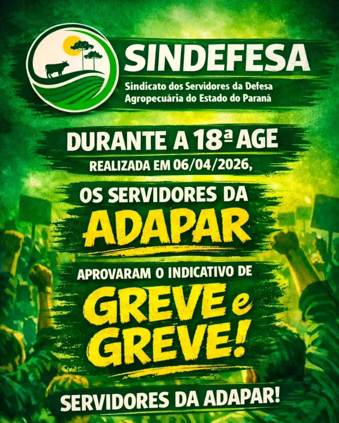 Servidores da Adapar aprovam indicativo de greve no Paraná